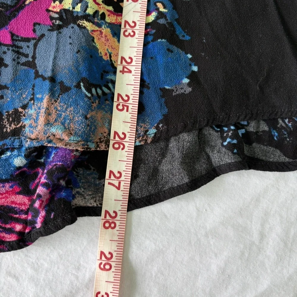Free People Womens Floral Meadow Lark Blouse Long Sleeve‎ Top Oversized Size XS